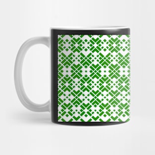 Abstract geometric pattern - green and white. Mug